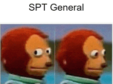 a picture of a monkey with the words spt general on the bottom