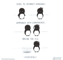 steps to attract someone approach with confidence break the ice success written on the bottom