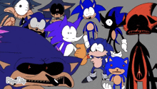 a group of sonic the hedgehog characters are standing next to each other with flipa clip written in the bottom right corner