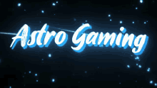 astro gaming is written in white on a blue background