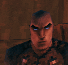 a pixelated image of a man with a very angry look on his face