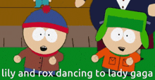 lily and rox dancing to lady gaga in a south park cartoon