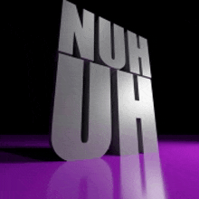 a 3d rendering of the word nun uh on a purple surface