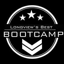 the logo for longview 's best bootcamp is white