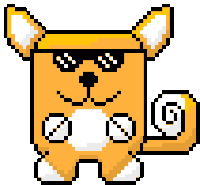 a pixel art fox wearing sunglasses and holding a roll of toilet paper .