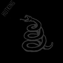 metallica 's black album cover features a snake on it .