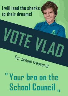 a poster that says vote vlad on it