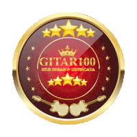 a red and gold circle with the words gitar100 situs terbaik & terpercaya