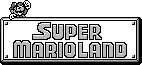 a black and white logo for a video game called super marioland