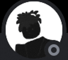 a silhouette of a person in a circle with a circle around it .