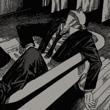 a black and white drawing of a man laying in a bathtub