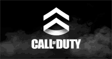 a black and white logo for call of duty with smoke coming out of it