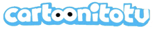 a logo for cartoonitotu is blue and white