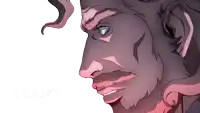 a close up of a man 's face with the words " i can 't " on the bottom