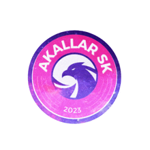 a pink and purple circle with the words akallar sk 2023