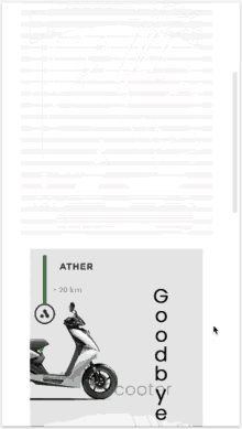 a scooter is being advertised on a website