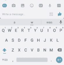 a screenshot of a cell phone keyboard with the letter w being selected