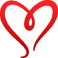 a red heart with a swirl in the middle is on a white background