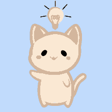 a cat with a light bulb on its head