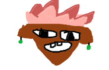 a drawing of a person wearing sunglasses and a pink crown