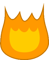 a cartoon drawing of a flaming object with a white background