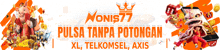 an ad for monis77 pulsa tanpa potongan xl telkomsel and axis