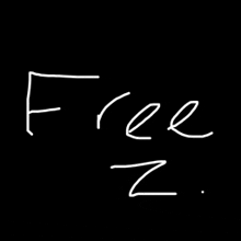 a black background with the word free written in white on it .