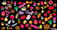 a picture of a couple surrounded by fruits and vegetables