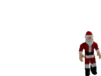 a santa claus toy is standing on a white background