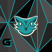 a blue cat with a g on the bottom of it