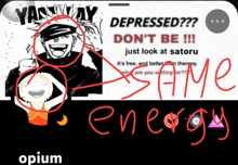 a poster that says ' depressed ' on it