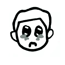 a drawing of a man 's face with tears on his face