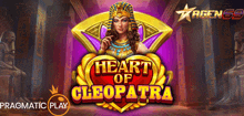 a poster for heart of cleopatra shows a woman in a pharaoh 's hat