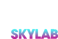 a logo for skylab with purple and blue letters on a white background