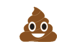 a cartoon drawing of a brown poop with a smile on its face