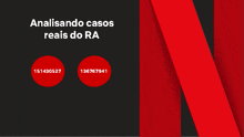 a black and red background with the words " analisando casos reais do ra "