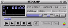 a winamp window with eye circle uncover on it