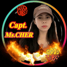 a picture of a woman with the name capt ms. cher