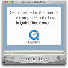 a computer screen that says welcome to quick time on it