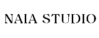 a black and white logo for naia studio with a white background