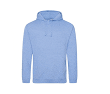 a light blue hoodie is against a white backdrop