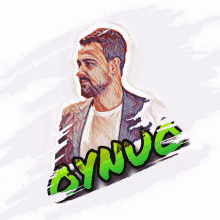 a drawing of a man with the word dyne written on it