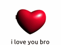 two heart shaped buttons with the words i love you bro written below them