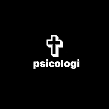 a black background with a white cross and the words psicologi