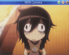 a screen shot of a web camera with a cartoon character