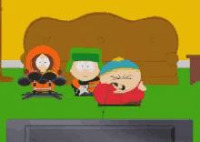 a group of south park characters sitting on a couch