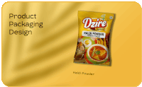 a product packaging design for haldi powder is shown