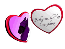 two heart shaped buttons that say bookgame my everything on them