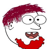 a drawing of a cartoon character with red hair