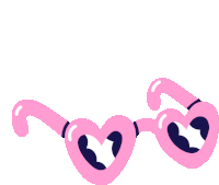 a pair of pink heart shaped sunglasses with hearts in the lenses on a white background